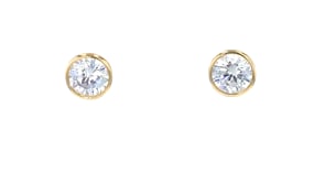 2.00 ct. t.w. Bezel-Set CZ Stud Earrings in 14kt Yellow Gold