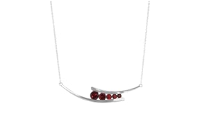 1.85 ct. t.w. Garnet Curved Necklace in Sterling Silver