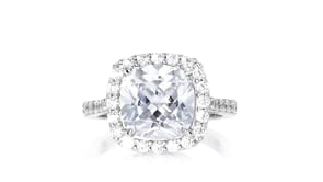 5.10 ct. t.w. CZ Halo Ring in Sterling Silver