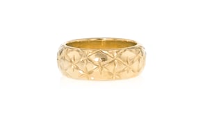 Andiamo 14kt Yellow Gold Over Resin Diamond-Cut and Polished Dome Ring