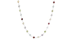8.85 ct. t.w. Bezel-Set Multi-Gemstone Necklace in Sterling Silver
