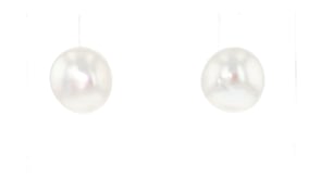 10-11mm Cultured Button Pearl Stud Earrings in 14kt Yellow Gold