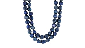 10-11mm Black Cultured Baroque Pearl Endless Necklace