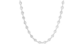 20.00 ct. t.w. CZ Station Necklace in Sterling Silver