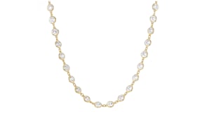 20.00 ct. t.w. Bezel-Set CZ Station Necklace in 18kt Gold Over Sterling