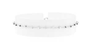 3mm Sterling Silver Diamond-cut Bead Station Anklet
