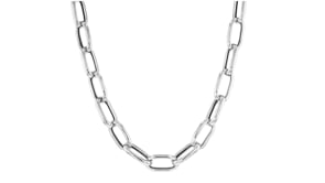 Italian Sterling Silver Paper Clip Link Necklace
