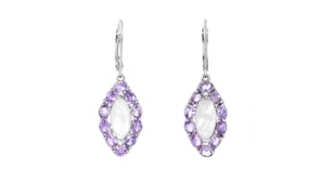 Moonstone and 3.00 ct. t.w. Tanzanite Drop Earrings in Sterling Silver