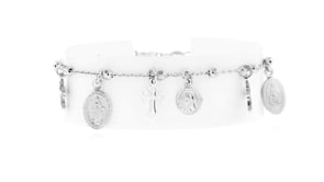 Italian Sterling Silver Religious Charm Bracelet