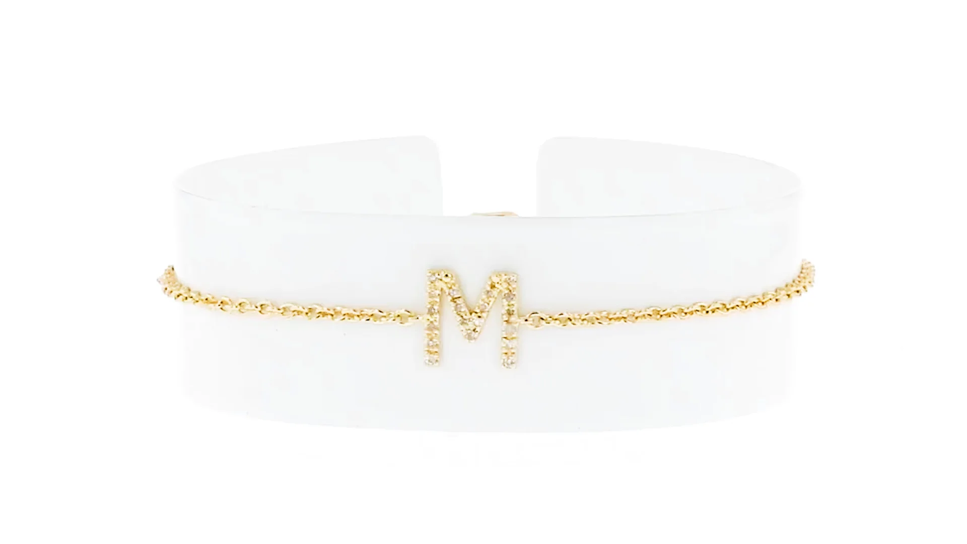 Ｒara様 Z - Diamond Initial Bracelet in 18kt Gold Over Sterling. 7&quot
