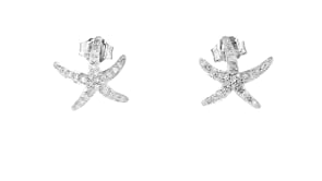 25 ct. t.w. Diamond Starfish Earrings in Sterling Silver