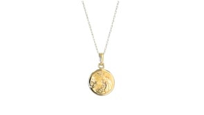 Childs 14kt Yellow Gold Guardian Angel Pendant Necklace