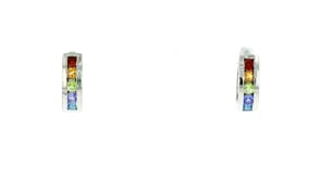 60 ct. t.w. Multi-Gemstone Huggie Hoop Earrings in Sterling Silver