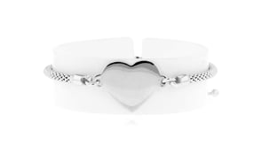 Sterling Silver Personalized Heart Bolo Bracelet