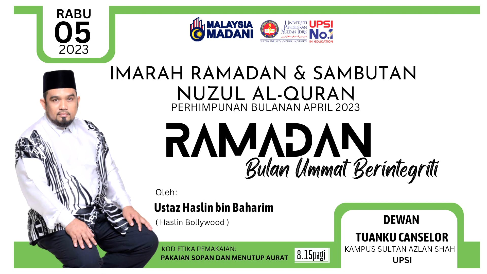 IMARAH RAMADHAN & SAMBUTAN NUZUL AL-QURAN on Vimeo