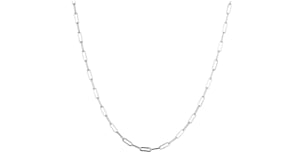 14kt White Gold Paper Clip Link Necklace