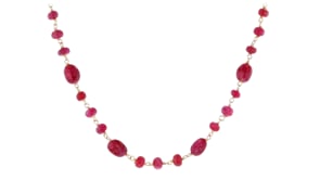 50 ct. t.w. Ruby Bead Necklace with 18kt Gold Over Sterling