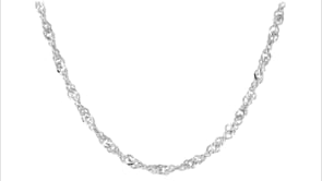 Italian 4mm Sterling Silver Singapore Chain Necklace