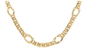 14kt Yellow Gold Geometric Oval-Link Necklace