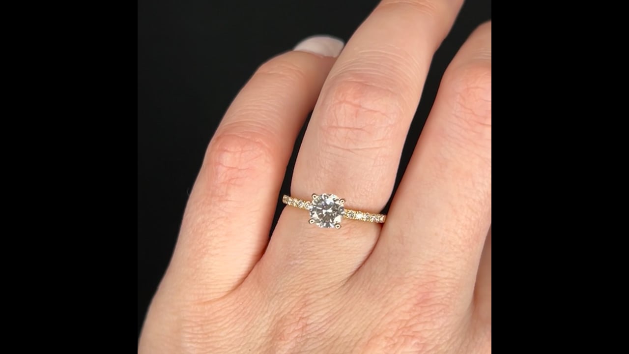 Solitaire Carat Diamond Engagement Ring in 18k Yellow Gold