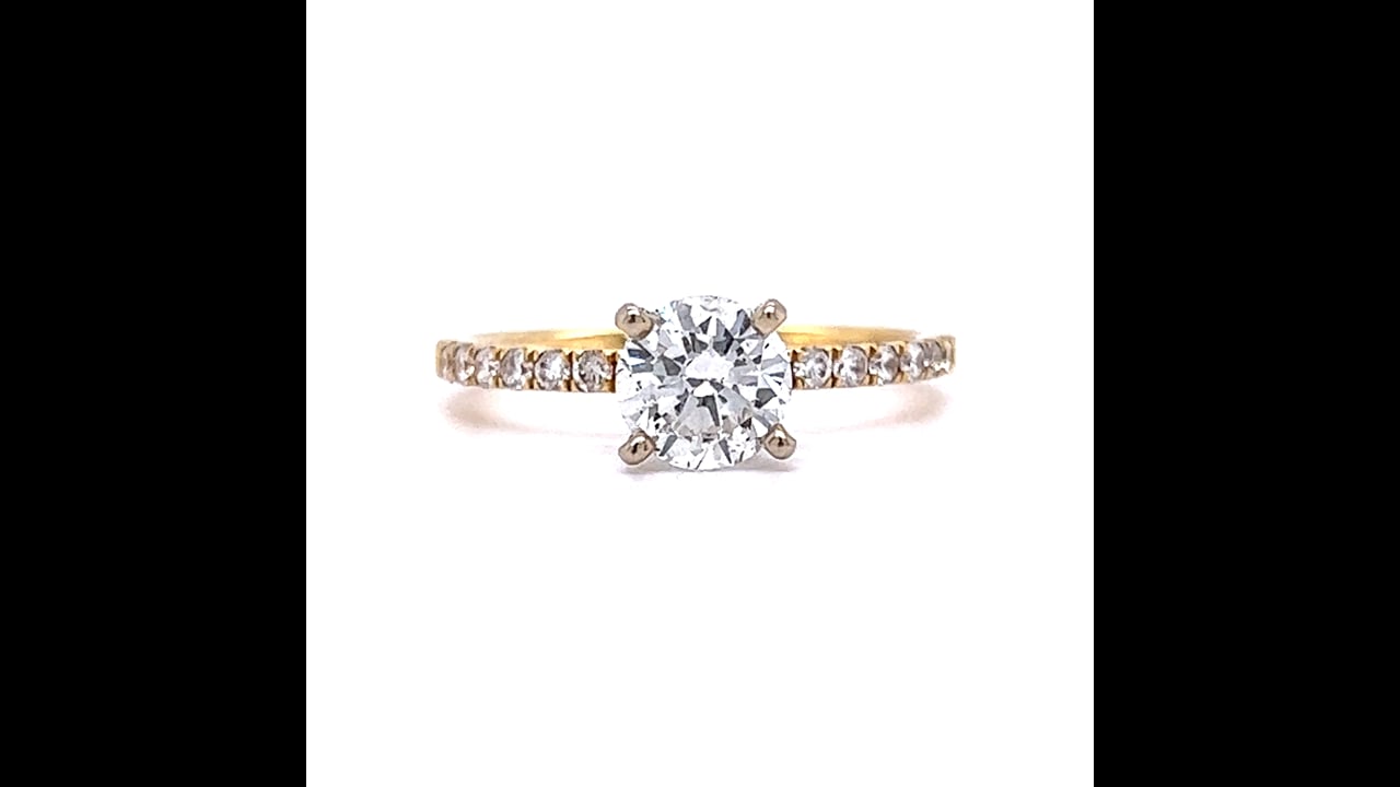 Solitaire Carat Diamond Engagement Ring in 18k Yellow Gold