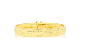 Italian 18kt Gold Over Sterling Textured and Polished Omega Bracelet