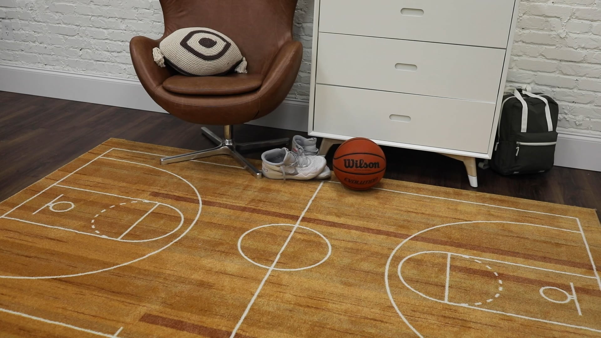 Mohawk Home Basketball Court Brown, 5'x8' Area Rug