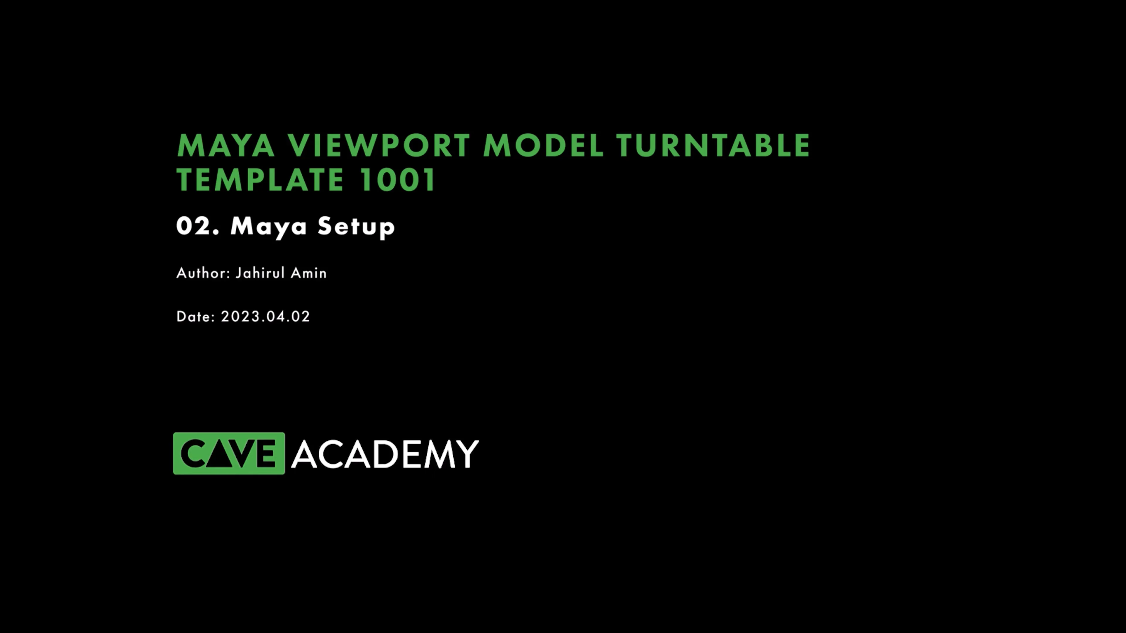 Maya Prop Studio Viewport Template 1001 – CAVE Academy
