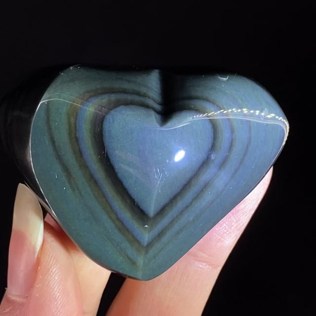 Rainbow Obsidian Heart