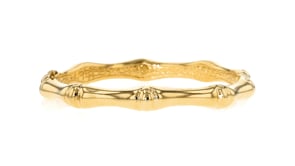 Italian 18kt Yellow Gold Bamboo-Style Bangle Bracelet