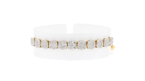 2.00 ct. t.w. Diamond Cluster Bolo Bracelet in 18kt Gold Over Sterling