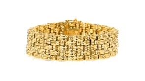 Italian 14kt Yellow Gold Basketweave Bracelet