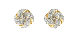 50 ct. t.w. Diamond Love Knot Stud Earrings in 14kt Yellow Gold