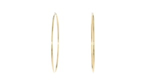 1.5mm 14kt Yellow Gold Endless Hoop Earrings. 2 38