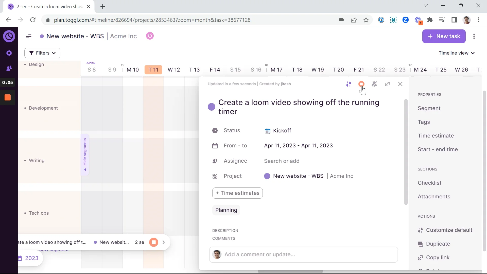Toggl Plan - Running Timer on Vimeo