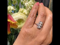 Diamond Pearl 18k Deco Ring 91-0859