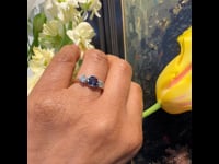Diamond Sapphire 18k Platinum Trilogy Ring 14408-5114