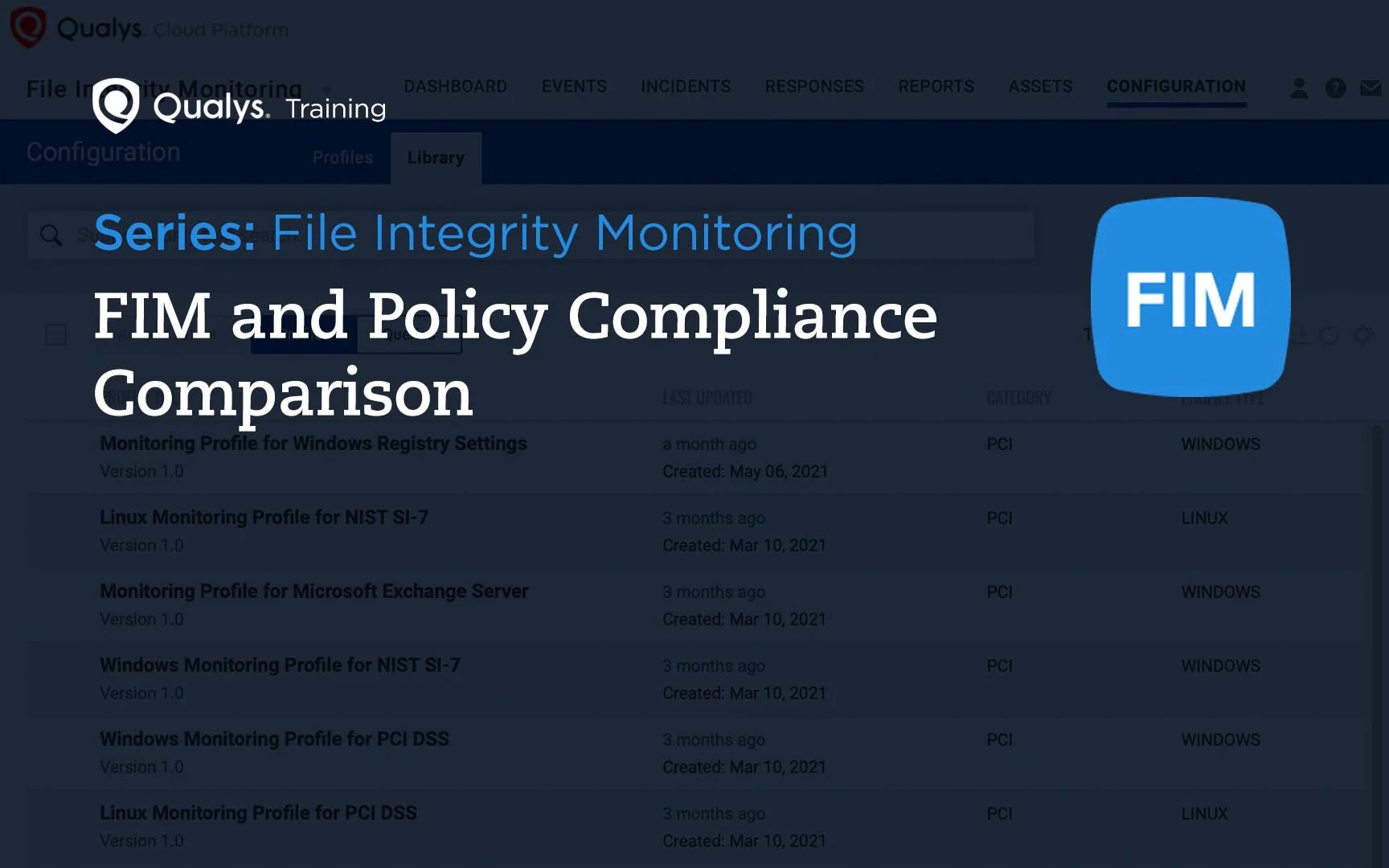 Qualys File Integrity Monitoring Policy Compliance Comparison