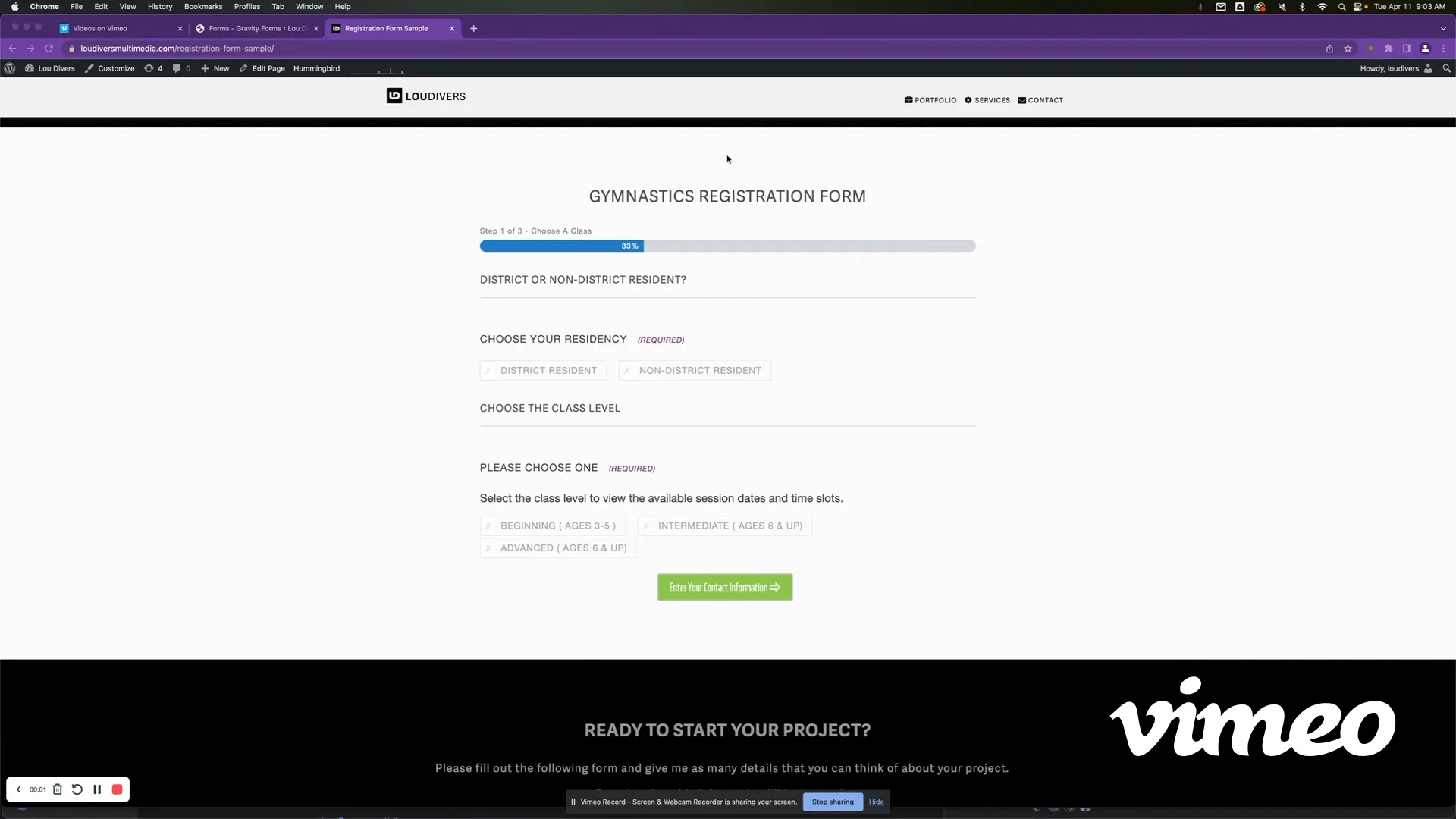 Registration Form Demo on Vimeo