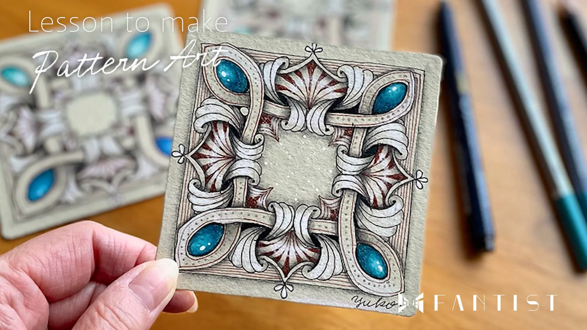 1回完結レッスン】ゼンタングル®︎・Tan tile work の描き方