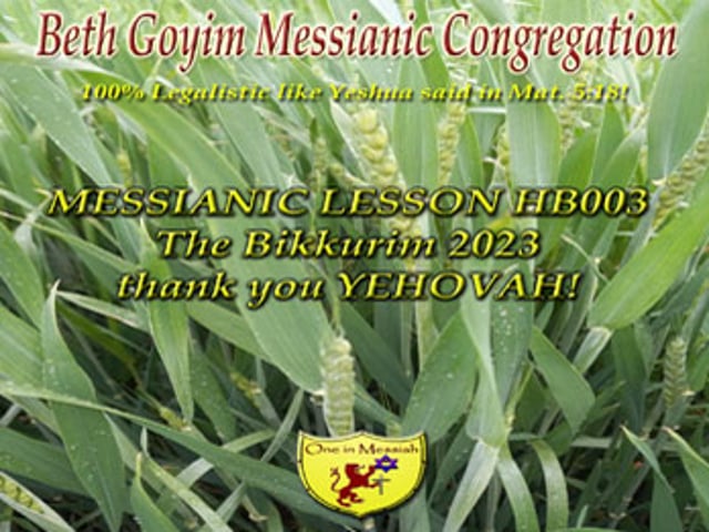 ⁣BGMCTV MESSIANIC LESSON HB003 YOM HABIKKURIM FIRST FRUITS RESSURECTION DAY.