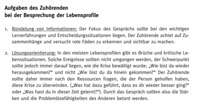 23 - Gruppenarbeit: Lebensprofile Kompetenzfeststellung