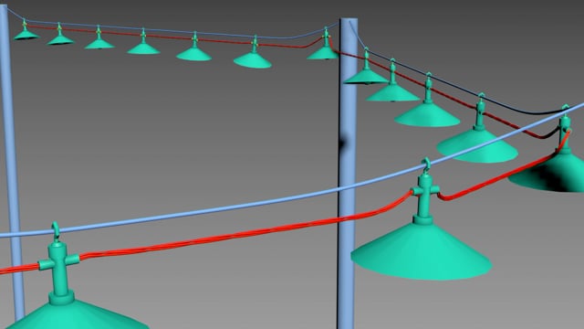 TyFlow Lamps On a Wire