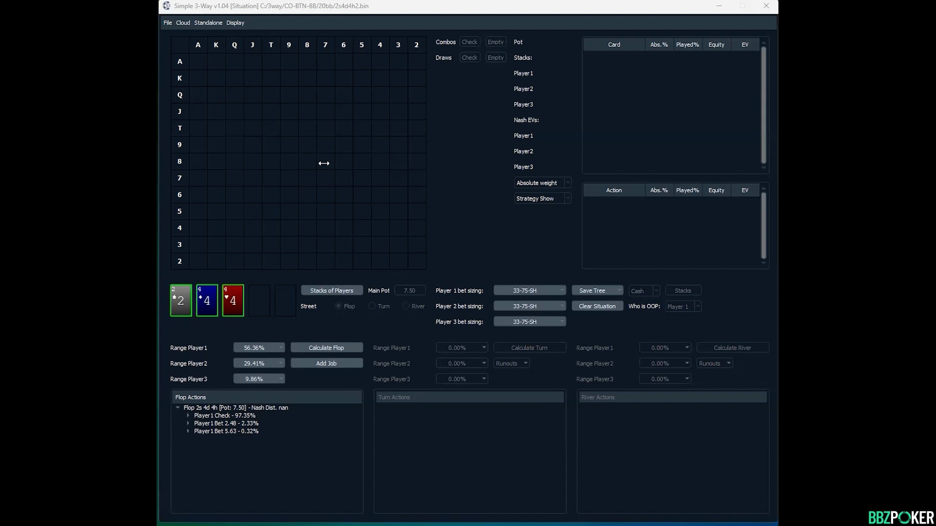 20BB Multiway Sims (CO vs BTN vs BB)