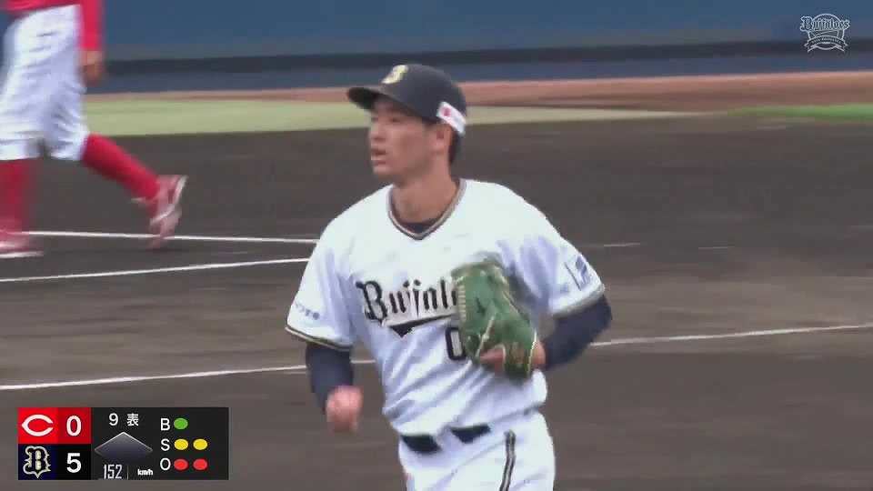 【ファーム】連続三振で締める!! バファローズ・入山海斗 1イニング無失点の完璧の投球!!  2023年4月14日 オリックス・バファローズ 対 広島東洋カープ