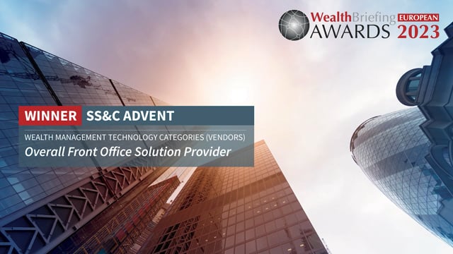 SS&C Advent Recognised As Overall Front Office Solution Provider  placholder image