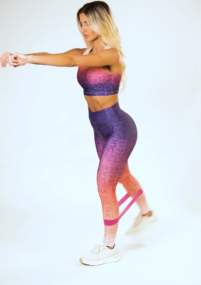 Legging fitness feminina estampada motivation roxo printed