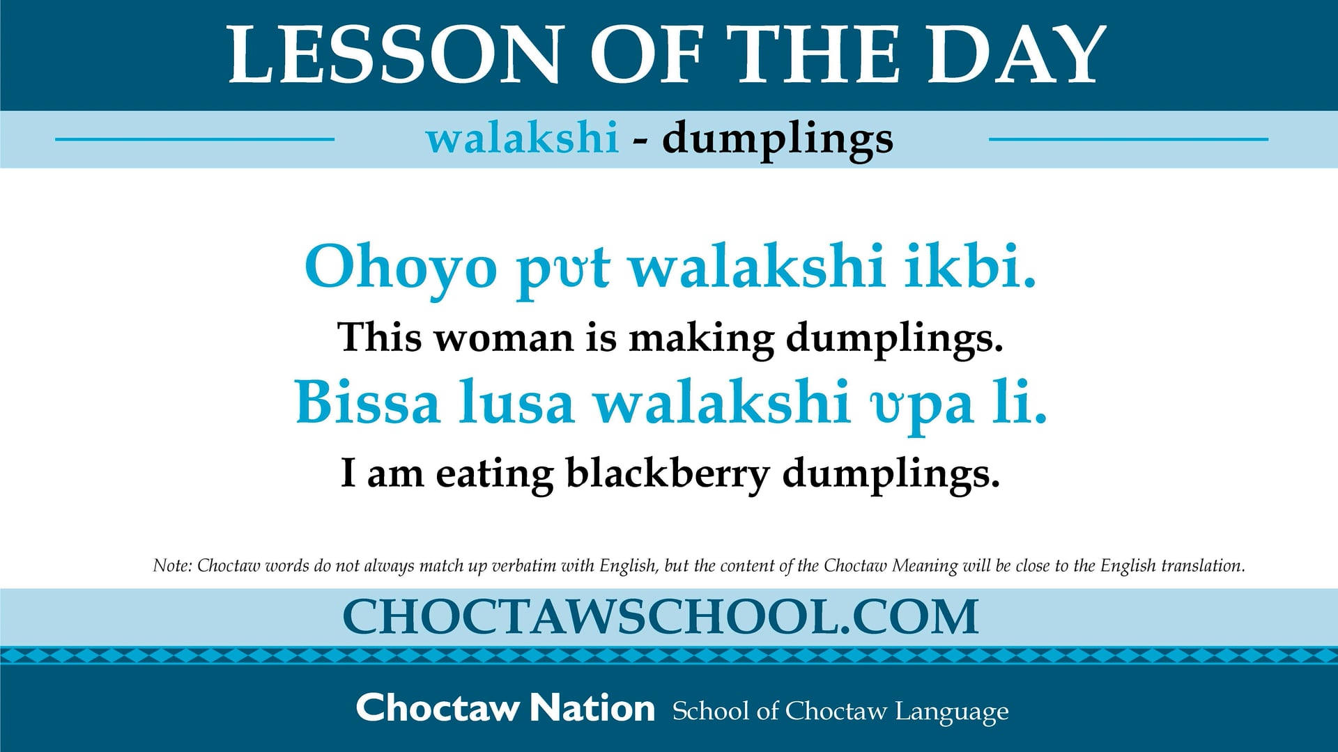 Walakshi - Dumplings - Choctaw Nation of Oklahoma