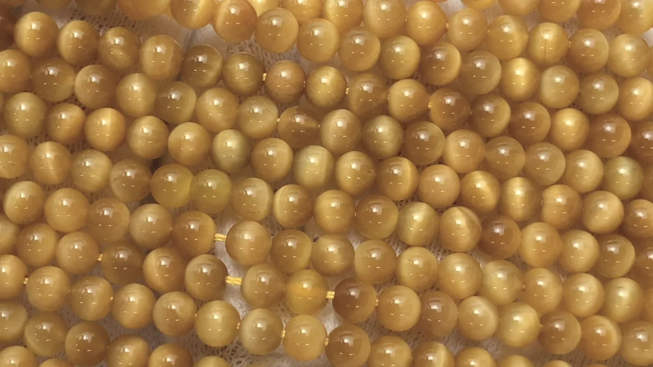 ゴールデンタイガーアイ ラウンド4mm 1連｜天然石ビーズの卸問屋・通販