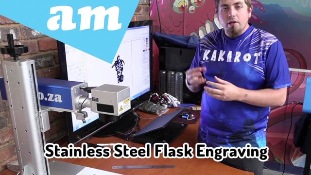 Fiber Laser Engraving on Stainless Steel Hip Flask and LabelMark Software Usage Tips
